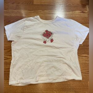 Abercrombie & Fitch womens White Tee with strawberry design